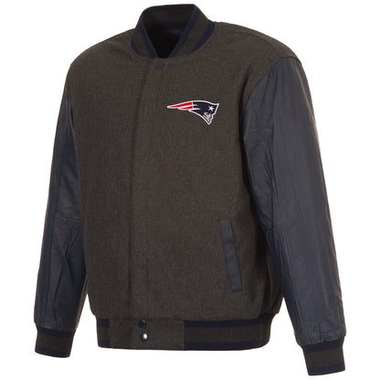 New England Patriots Reversible Wool and Leather Jacket