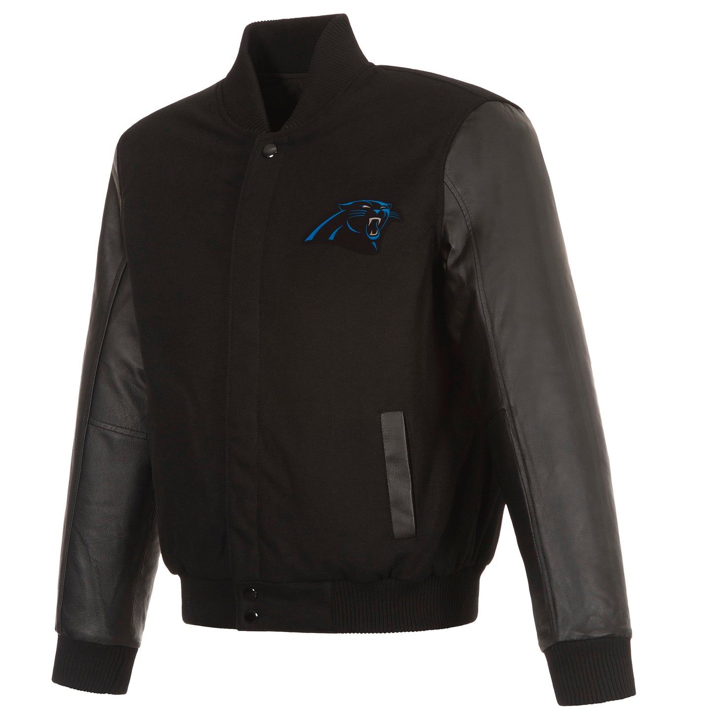 Carolina Panthers Reversible Wool and Leather Jacket