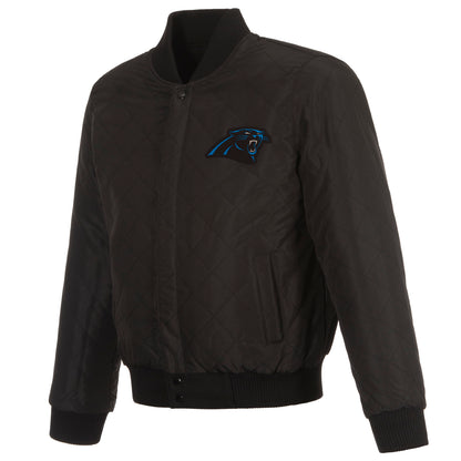 Carolina Panthers Reversible Wool and Leather Jacket