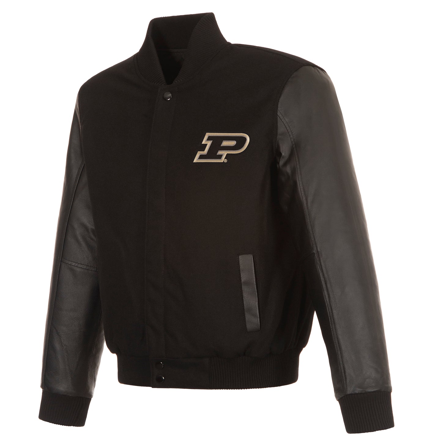 Purdue University Reversible Wool and Leather Jacket