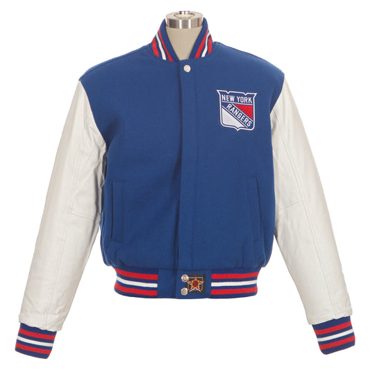 New York Rangers Women's Wool and Leather Jacket