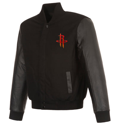 Houston Rockets Reversible Wool and Leather Jacket