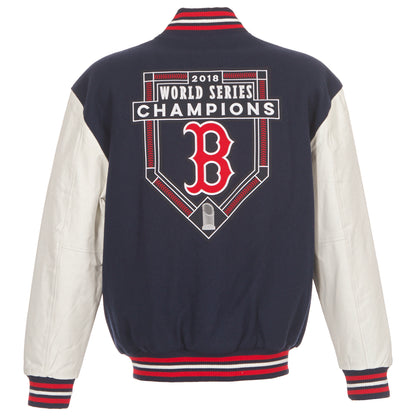 Boston Red Sox World Series 2018 Wool and Leather Jacket