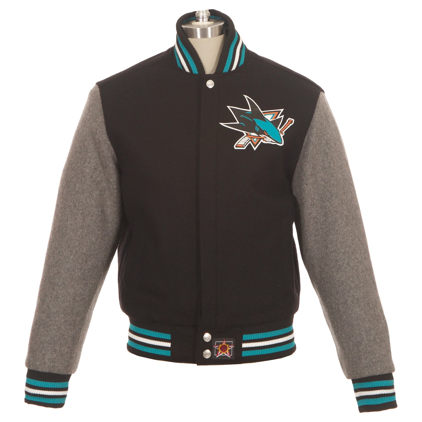 San Jose Sharks All Wool Jacket with Leather Logos