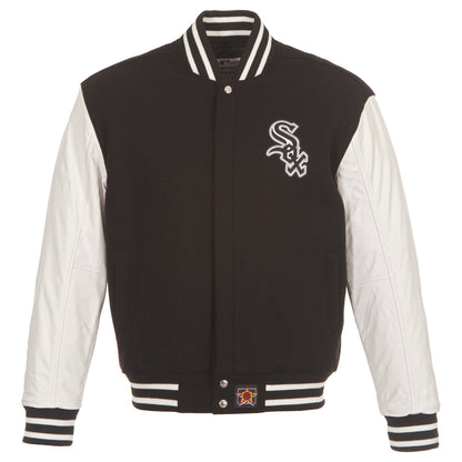 Chicago White Sox Wool and Leather Jacket with Leather Logos