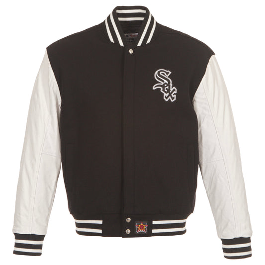 Chicago White Sox Wool and Leather Jacket with Leather Logos