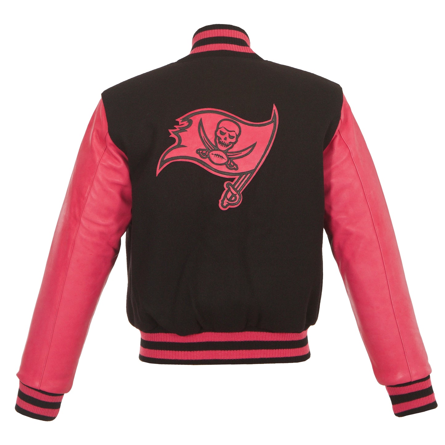 Tampa Bay Buccaneers Women's Wool and Leather Jacket with Leather Logos