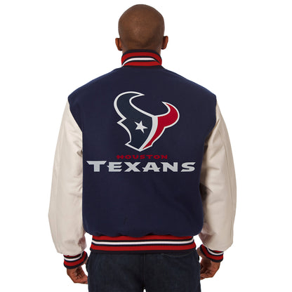 Houston Texans Embroidered Wool and Leather Jacket