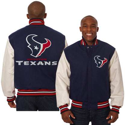 Houston Texans Embroidered Wool and Leather Jacket