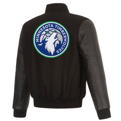Minnesota Timberwolves Reversible Wool and Leather Jacket