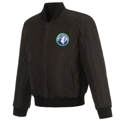 Minnesota Timberwolves Reversible Wool and Leather Jacket