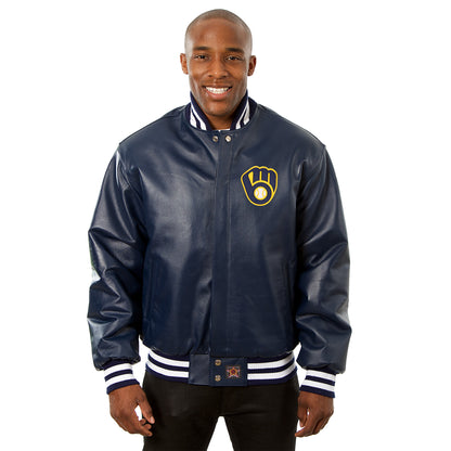 Milwaukee Brewers Full Leather Jacket