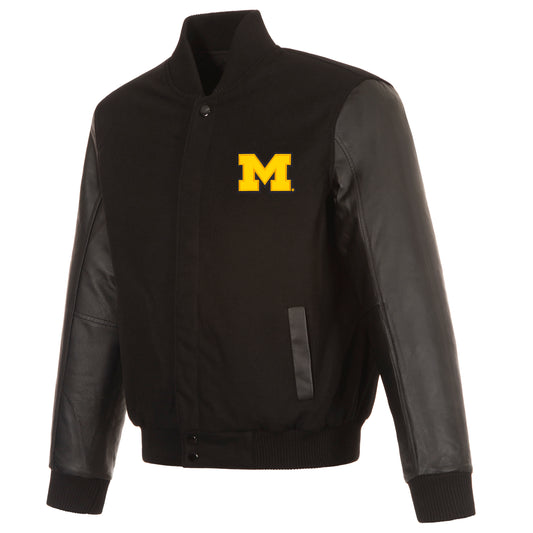 University of Michigan Reversible Wool and Leather Jacket