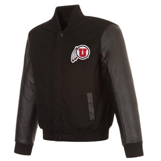 University of Utah Reversible Wool and Leather Jacket