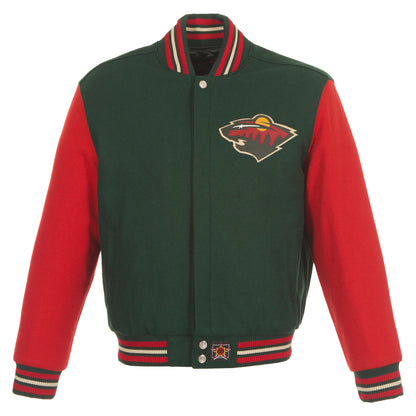 Minnesota Wild All Wool Jacket with Leather Logos