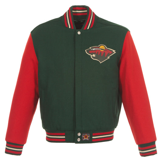 Minnesota Wild All Wool Jacket with Leather Logos