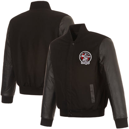 World of Outlaws Reversible Wool and Leather Jacket (Front Patch Only)