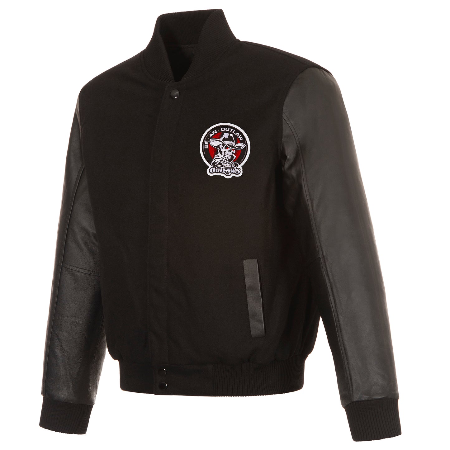 World of Outlaws Reversible Wool and Leather Jacket (Front Patch Only)