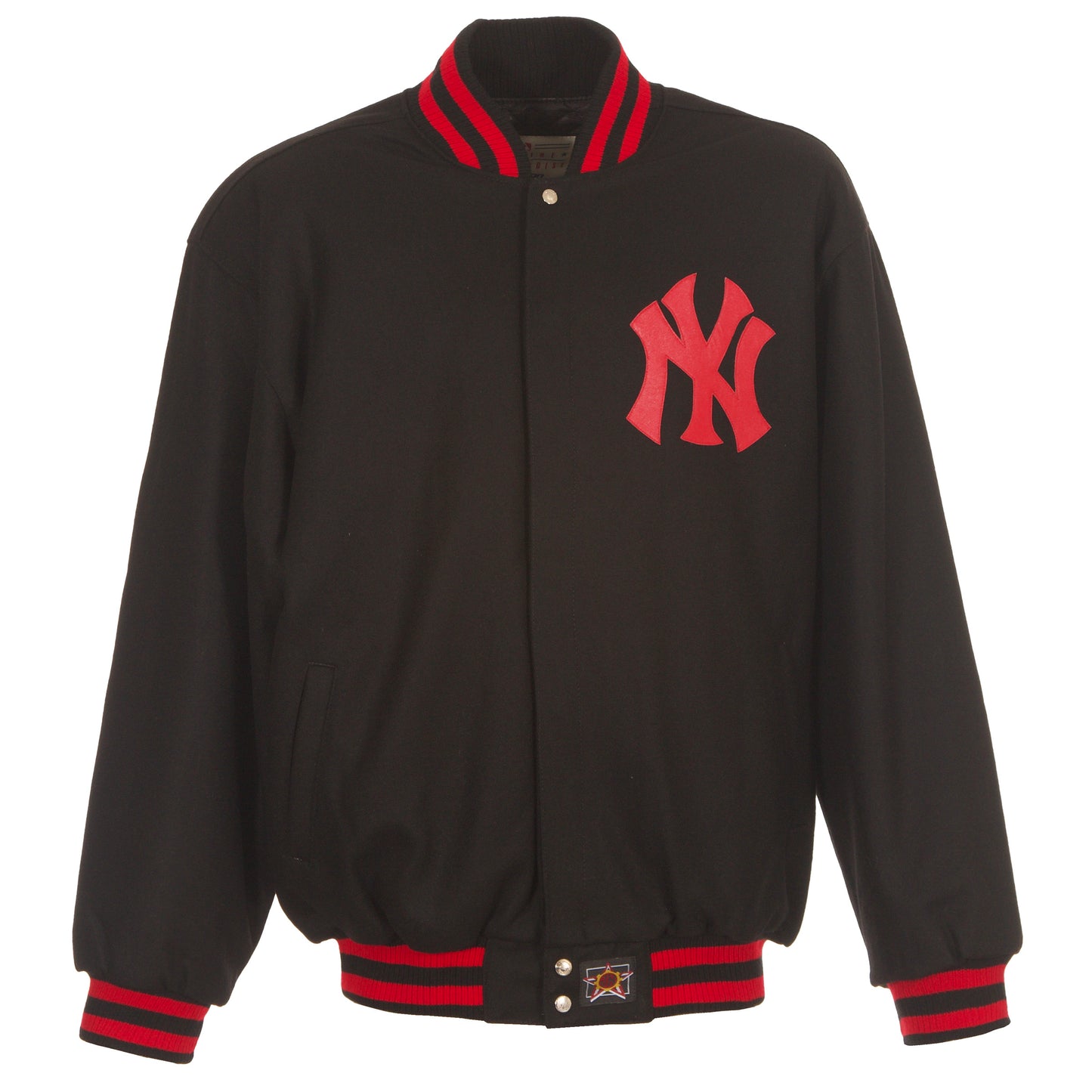 New York Yankees All Wool Jacket with Leather Logos