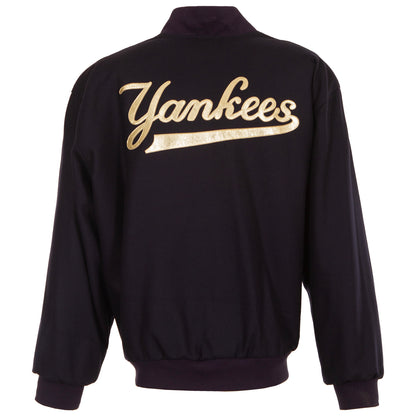 New York Yankees All Wool Jacket with Leather Logos