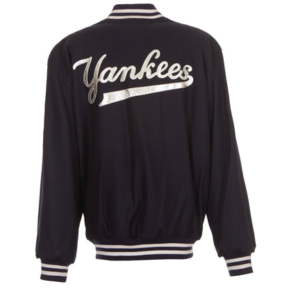 New York Yankees All Wool Jacket with Leather Logos