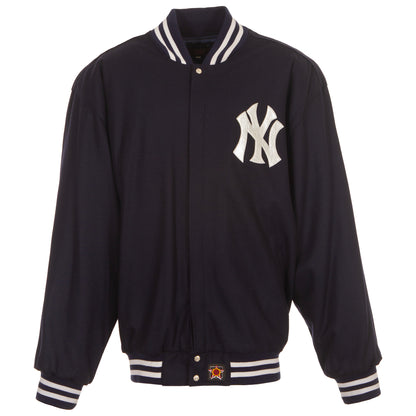 New York Yankees All Wool Jacket with Leather Logos