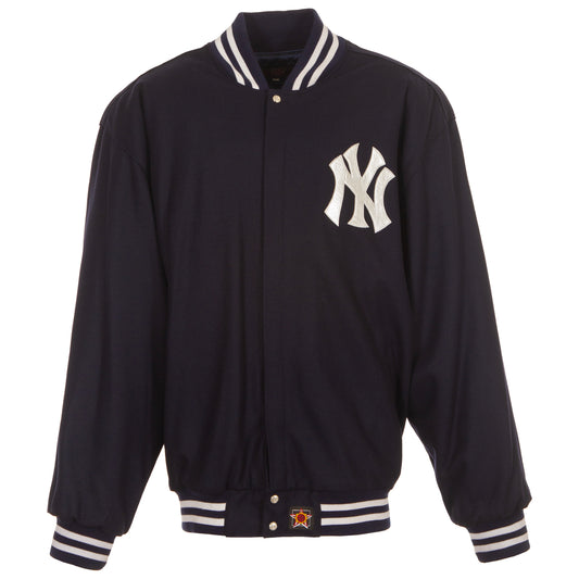 New York Yankees All Wool Jacket with Leather Logos