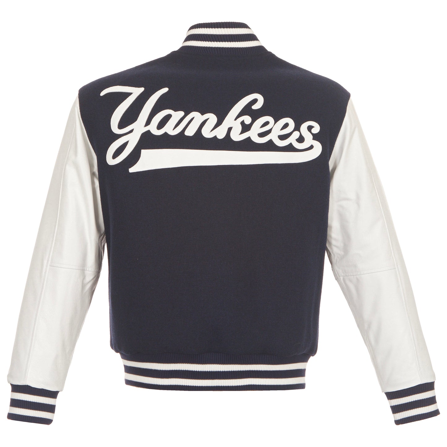 New York Yankees Wool and Leather Jacket with Leather Logos