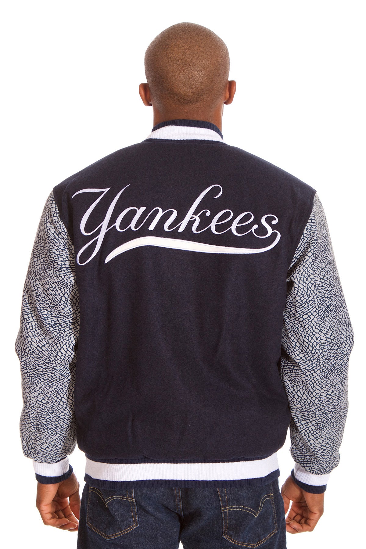 New York Yankees Reversible Wool and Leather Jacket