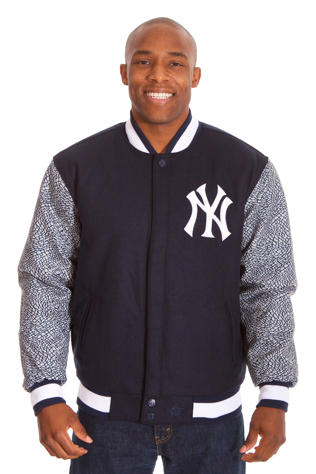 New York Yankees Reversible Wool and Leather Jacket