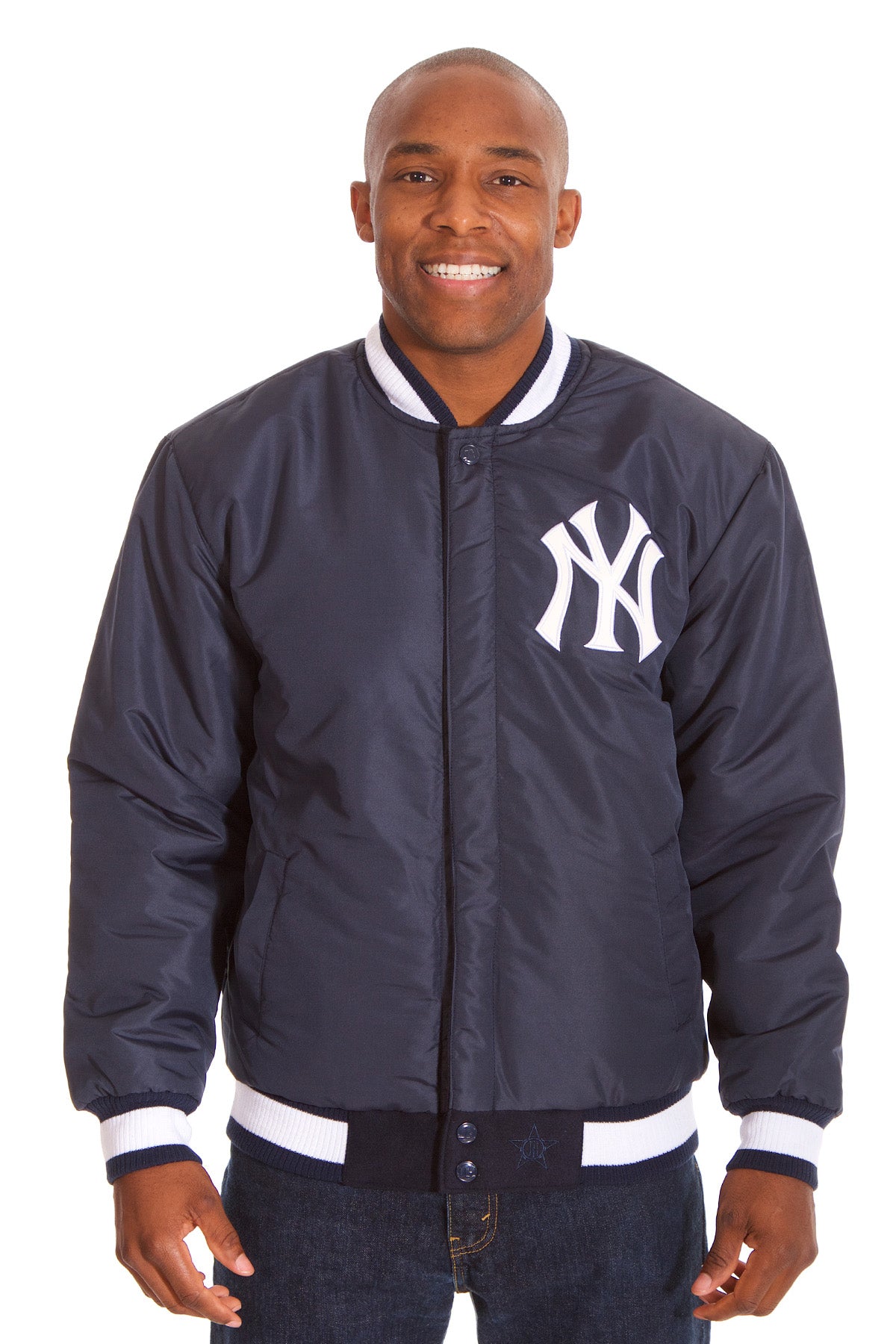 New York Yankees Reversible Wool and Leather Jacket