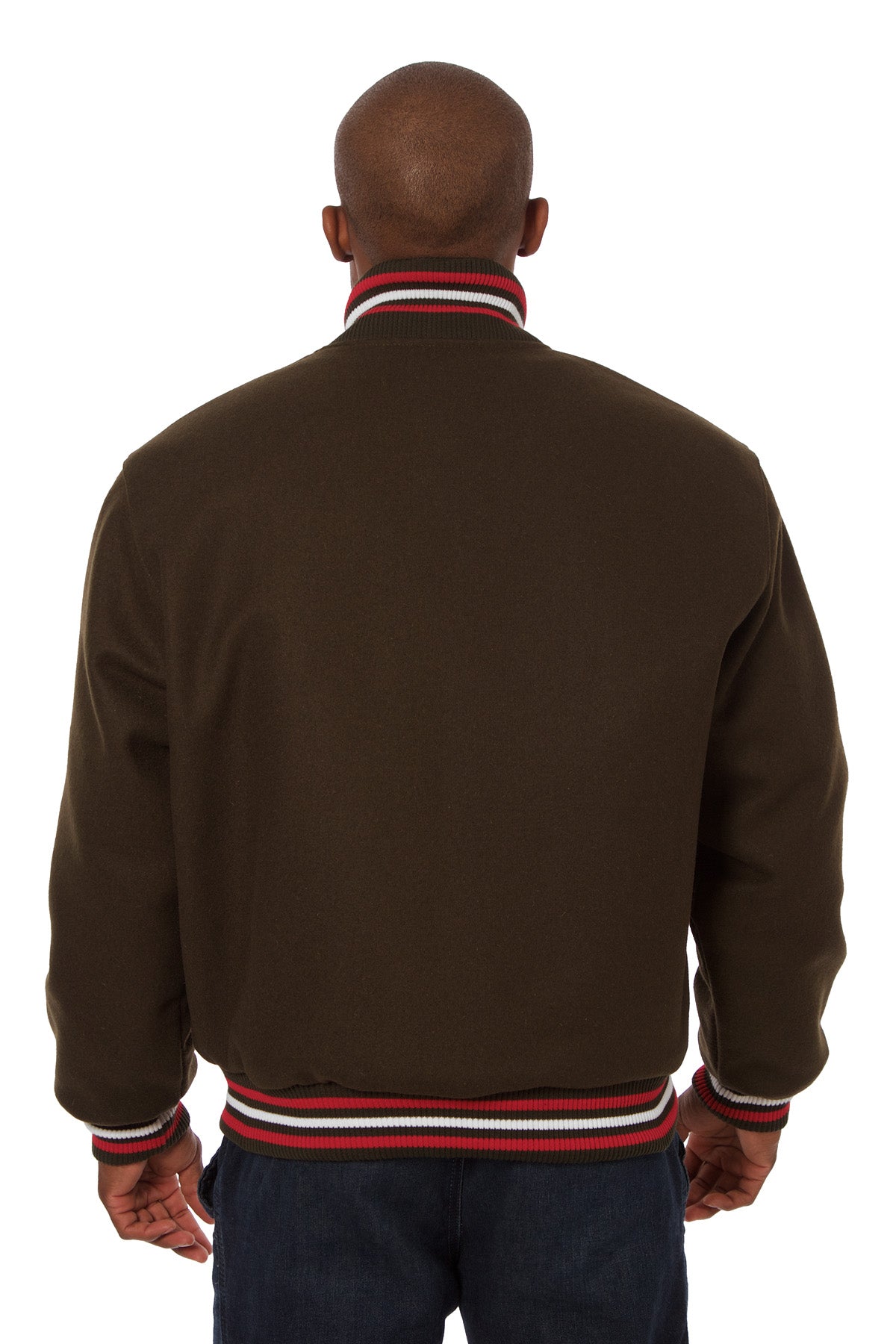 All-Wool Varsity Jacket in Brown