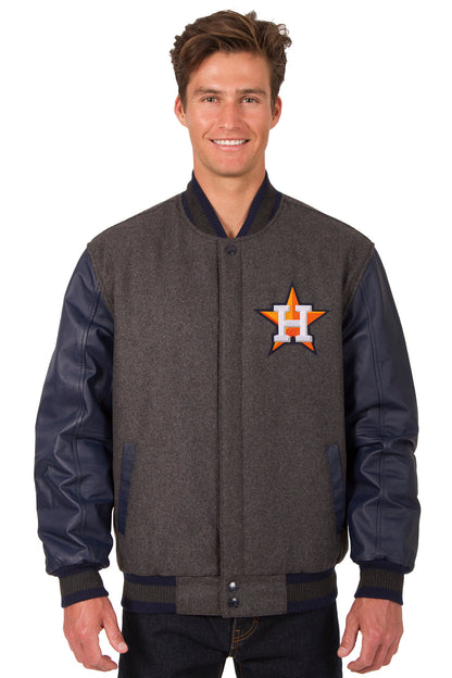 Houston Astros Reversible Wool and Leather Jacket