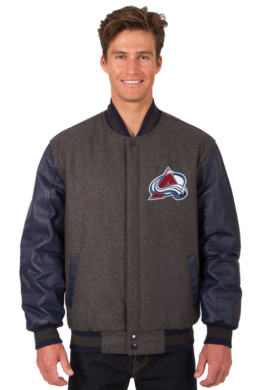 Colorado Avalanche Wool and Leather Reversible Jacket