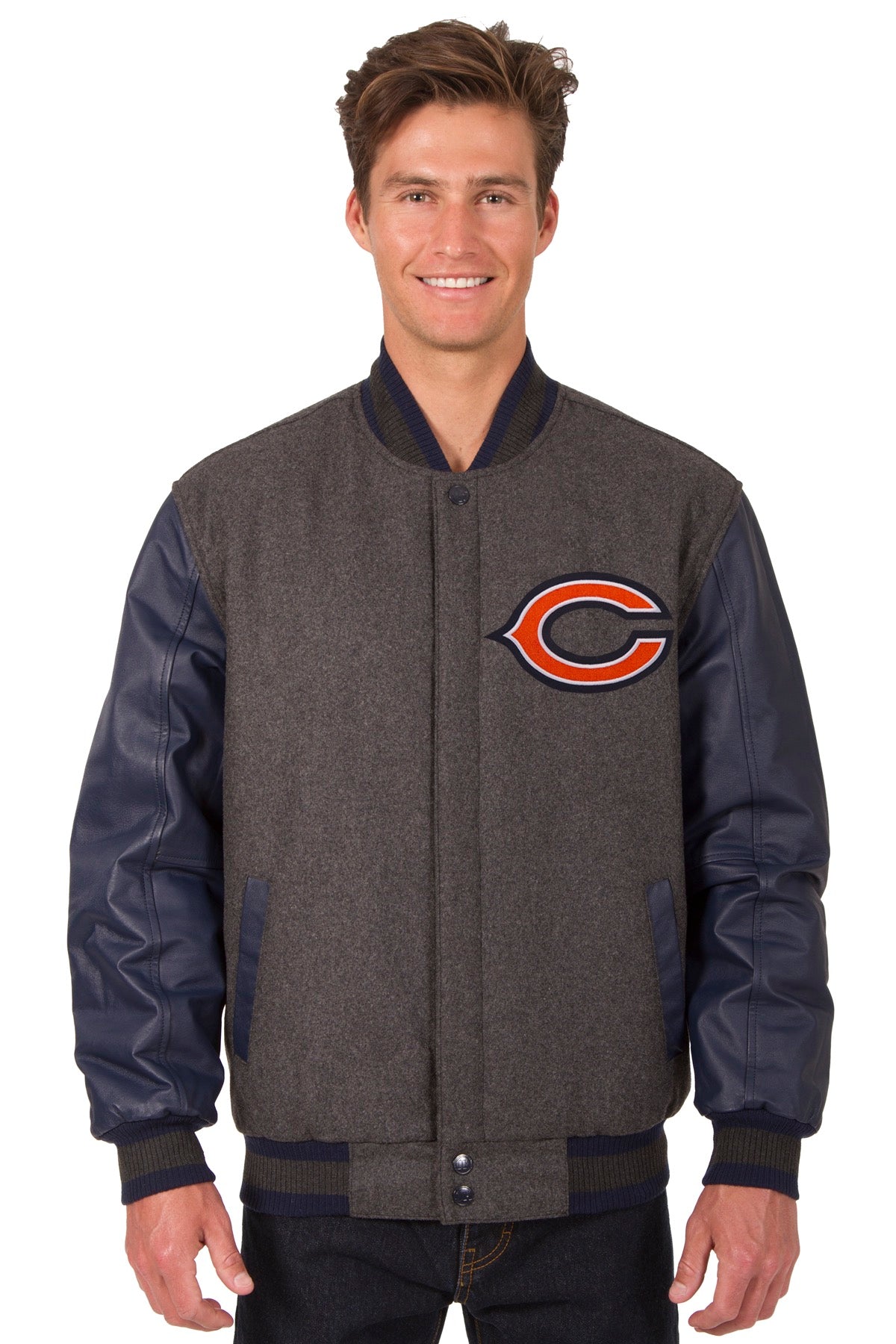 Chicago Bears Reversible Wool and Leather Jacket