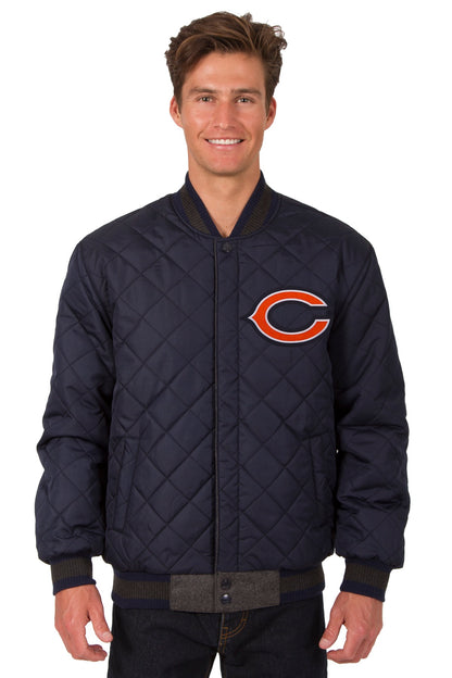 Chicago Bears Reversible Wool and Leather Jacket