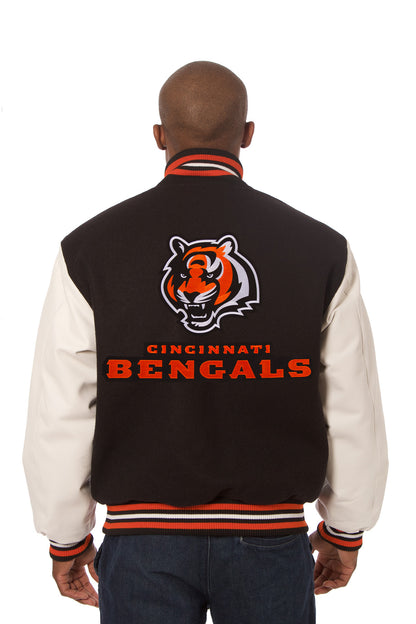 Cincinnati Bengals Embroidered Wool and Leather Jacket