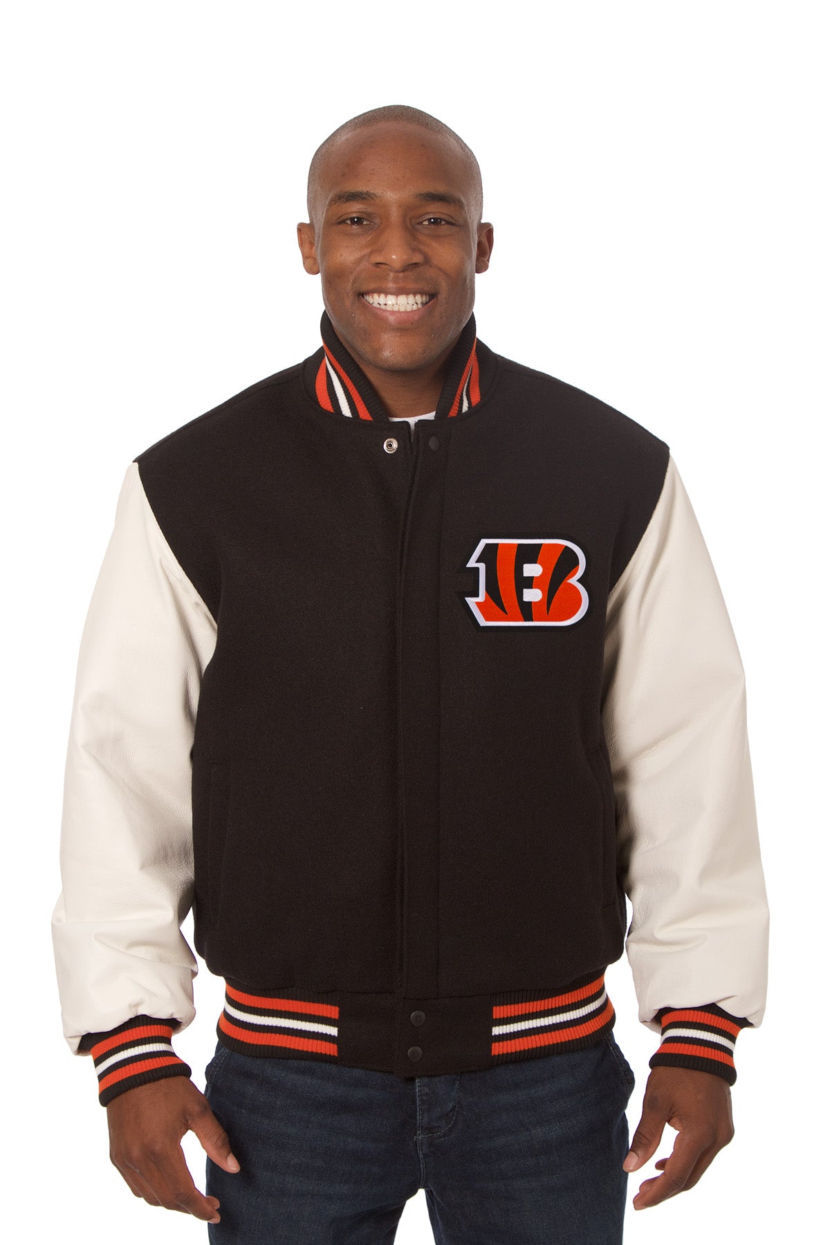 Cincinnati Bengals Embroidered Wool and Leather Jacket