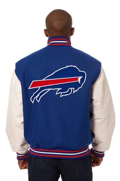 Buffalo Bills Embroidered Wool and Leather Jacket
