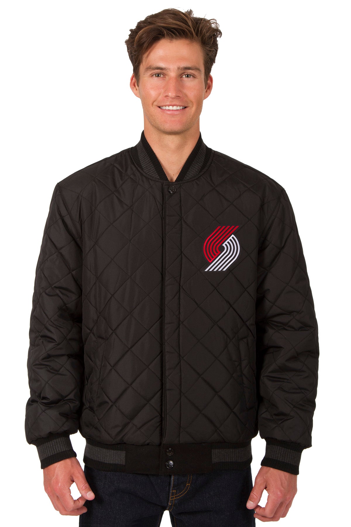 Portland Trail Blazers Reversible Wool and Leather Jacket