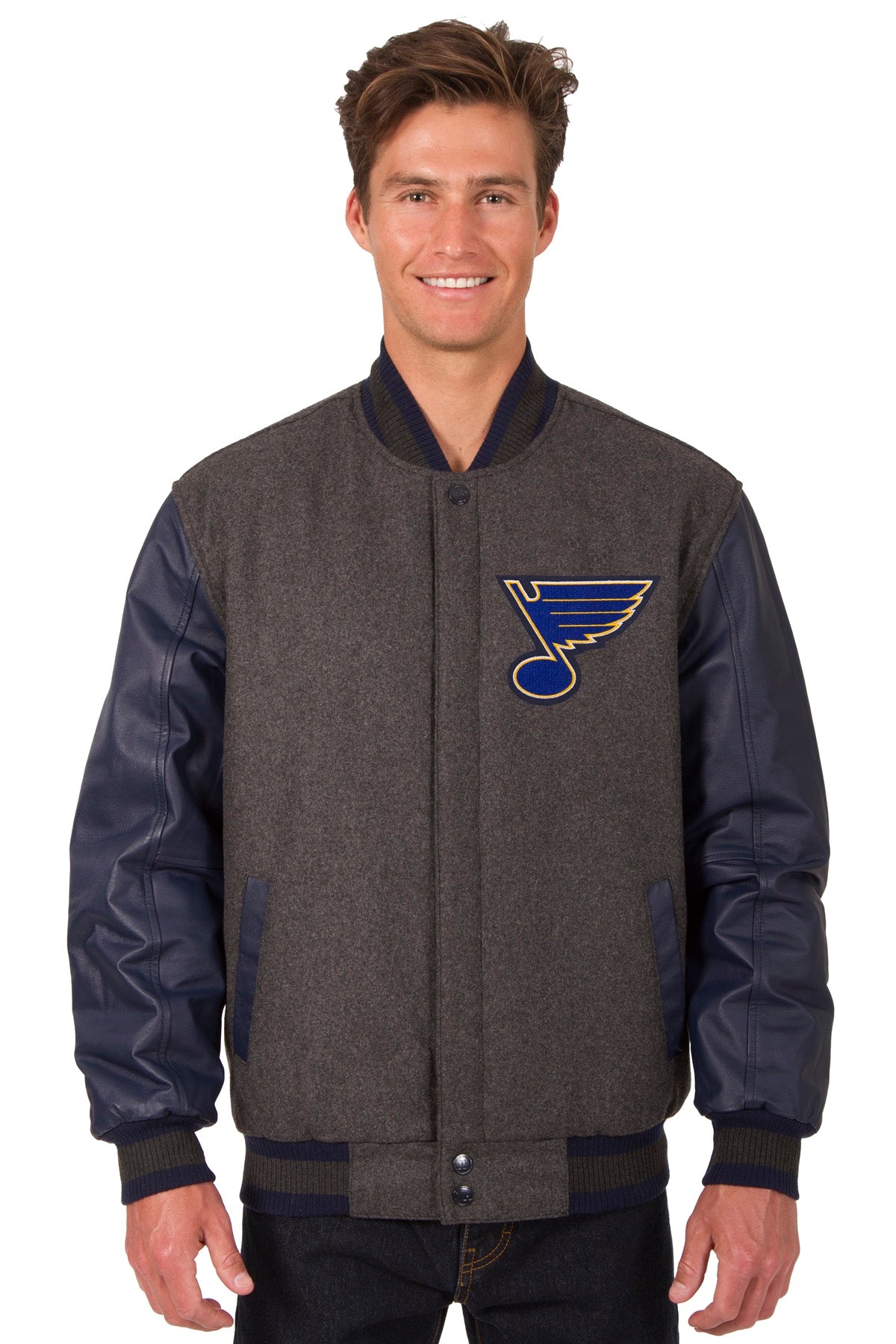 St. Louis Blues Wool and Leather Reversible Jacket