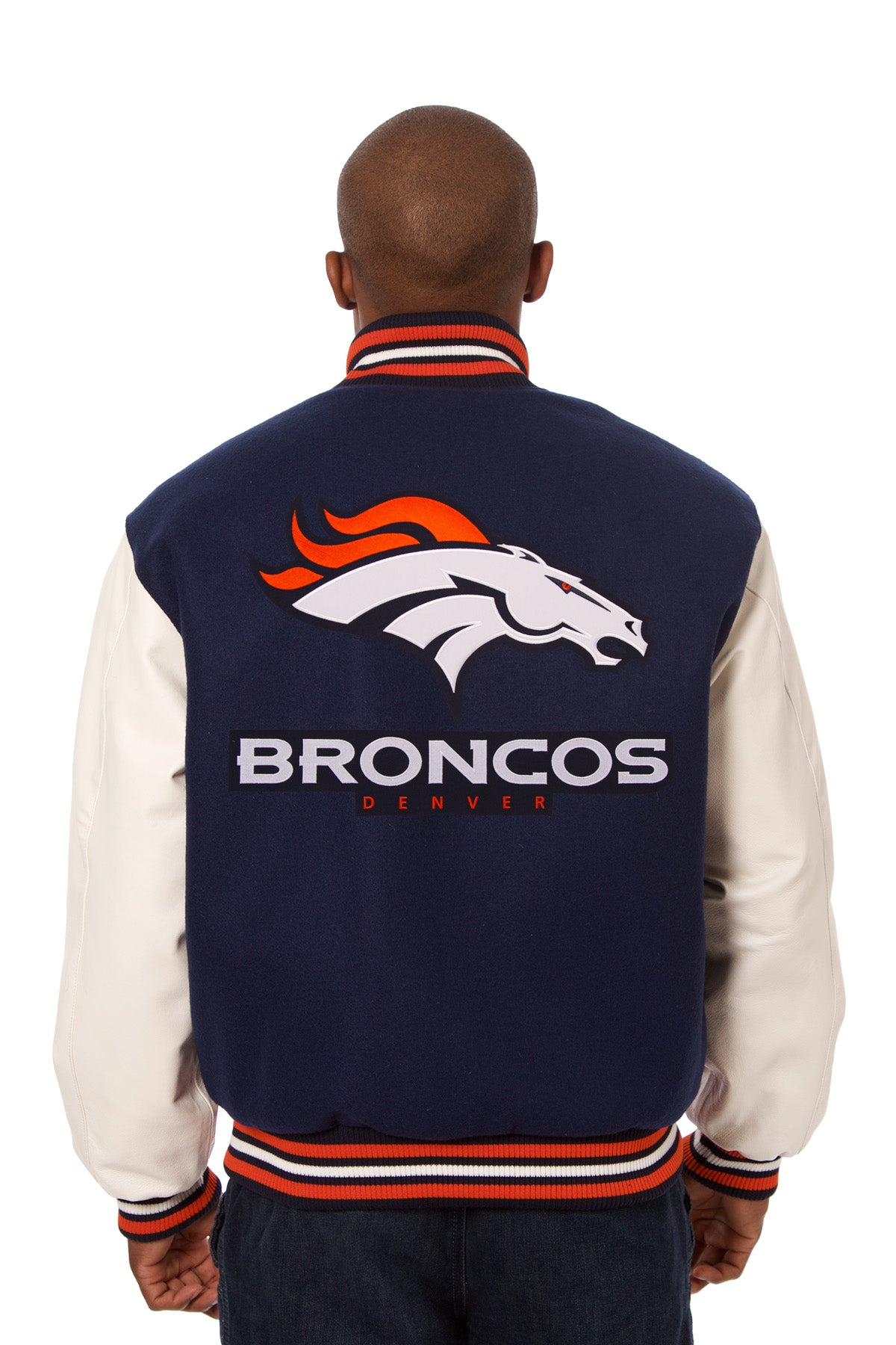 Denver Broncos Embroidered Wool and Leather Jacket