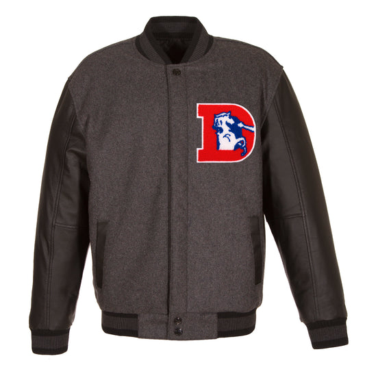 Denver Broncos Reversible Wool and Leather Jacket