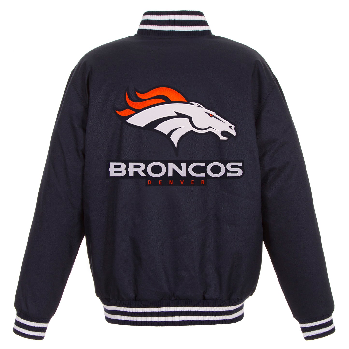 Denver Broncos Poly-Twill Jacket (Front and Back Logo)