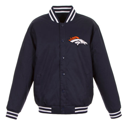Denver Broncos Poly-Twill Jacket (Front and Back Logo)