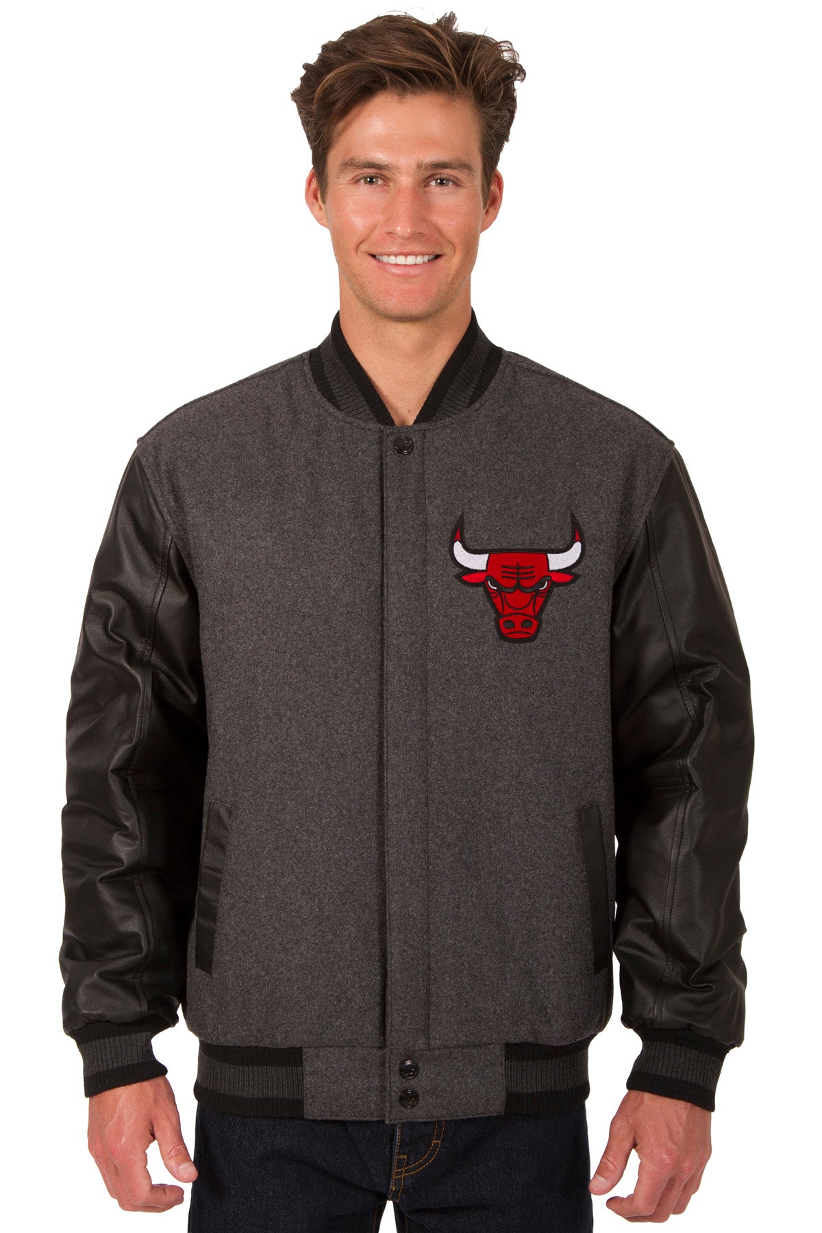 Chicago Bulls Reversible Wool and Leather Jacket