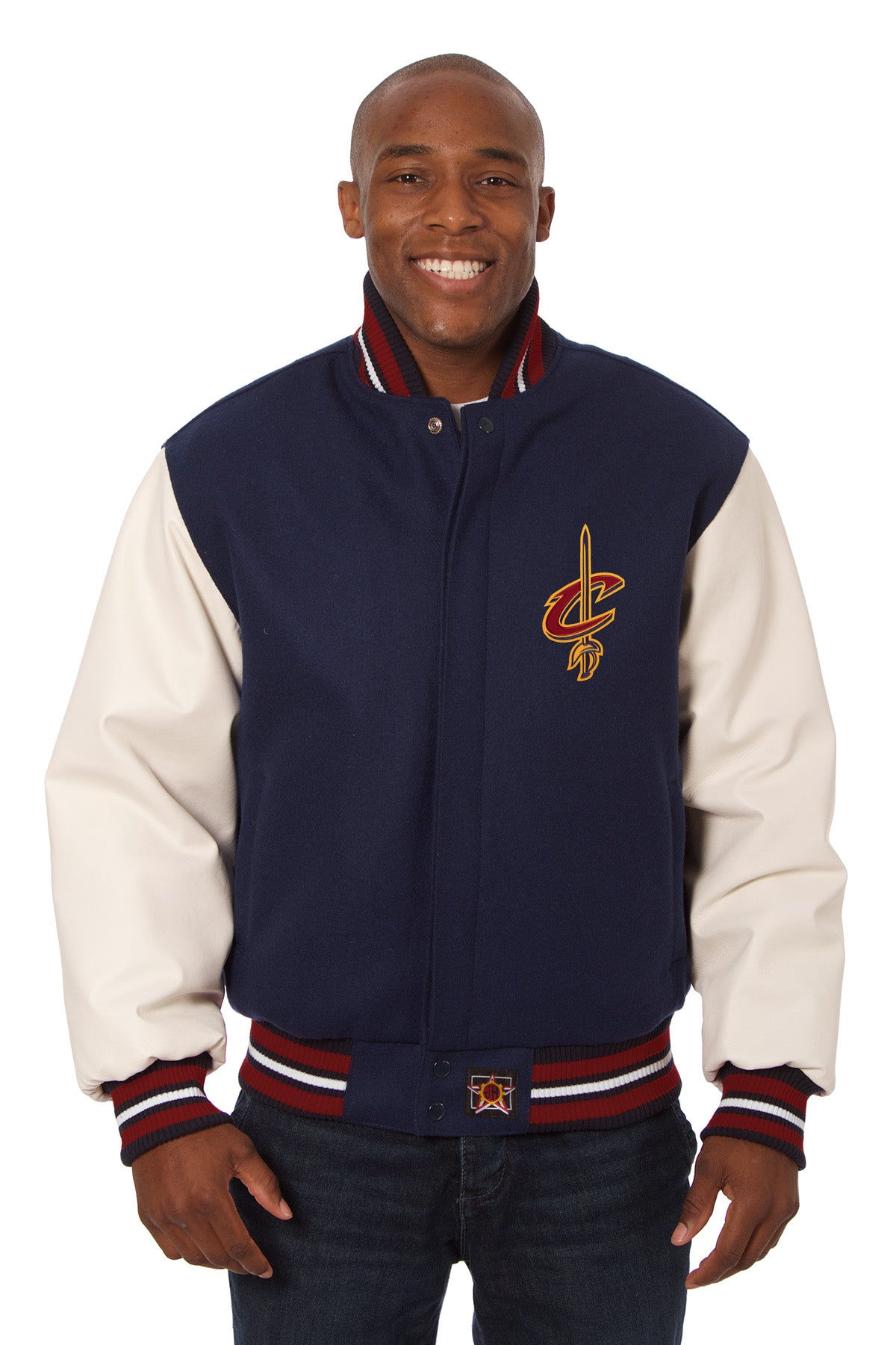 Cleveland Cavaliers Embroidered Wool and Leather Jacket