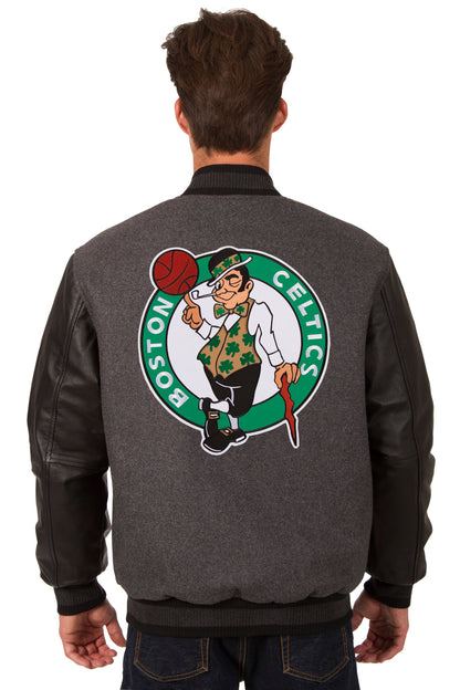 Boston Celtics Reversible Wool and Leather Jacket