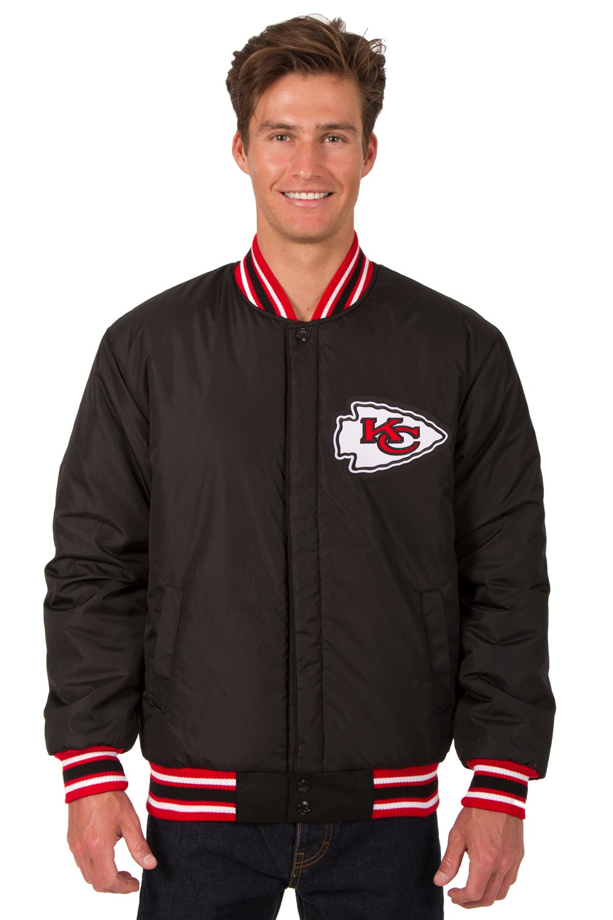 Kansas City Chiefs All-Wool Reversible Jacket (Front Logos Only)