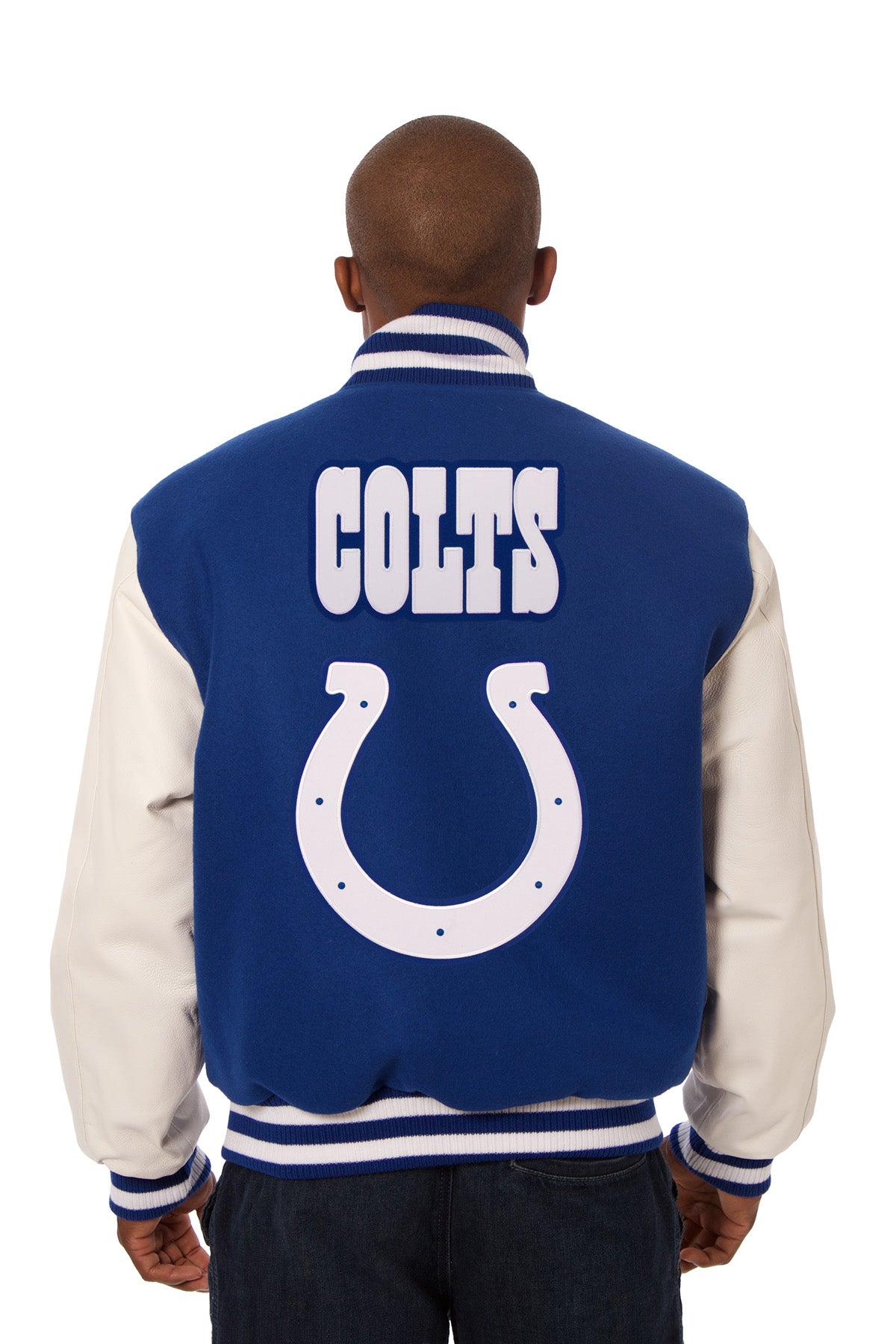 Indianapolis Colts Embroidered Wool and Leather Jacket